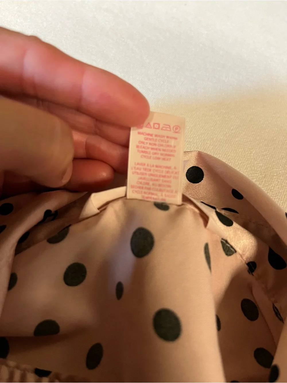 Victoria’s Secret Satin Sleep Shirt XS Pink Black Polka Dot Button Front Long